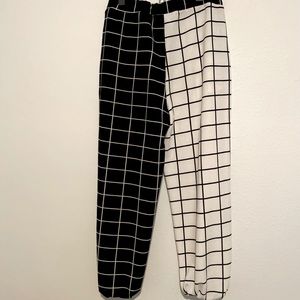 SHEIN black and white grid pants
